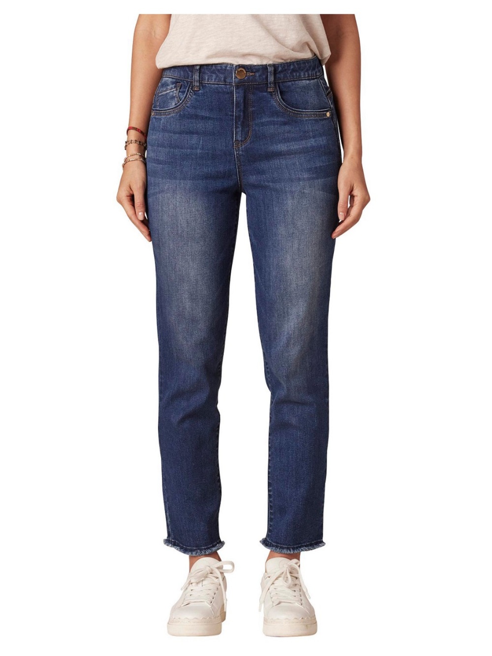 Democracy ab ‘technology’  slim leg raw hem jeans mid-rise 8 x 25.5” crop